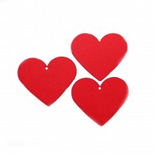 Metki bileciki etykiety: Duże metki serce czerwone 7,3 x 6,5 na prezenty 10 szt